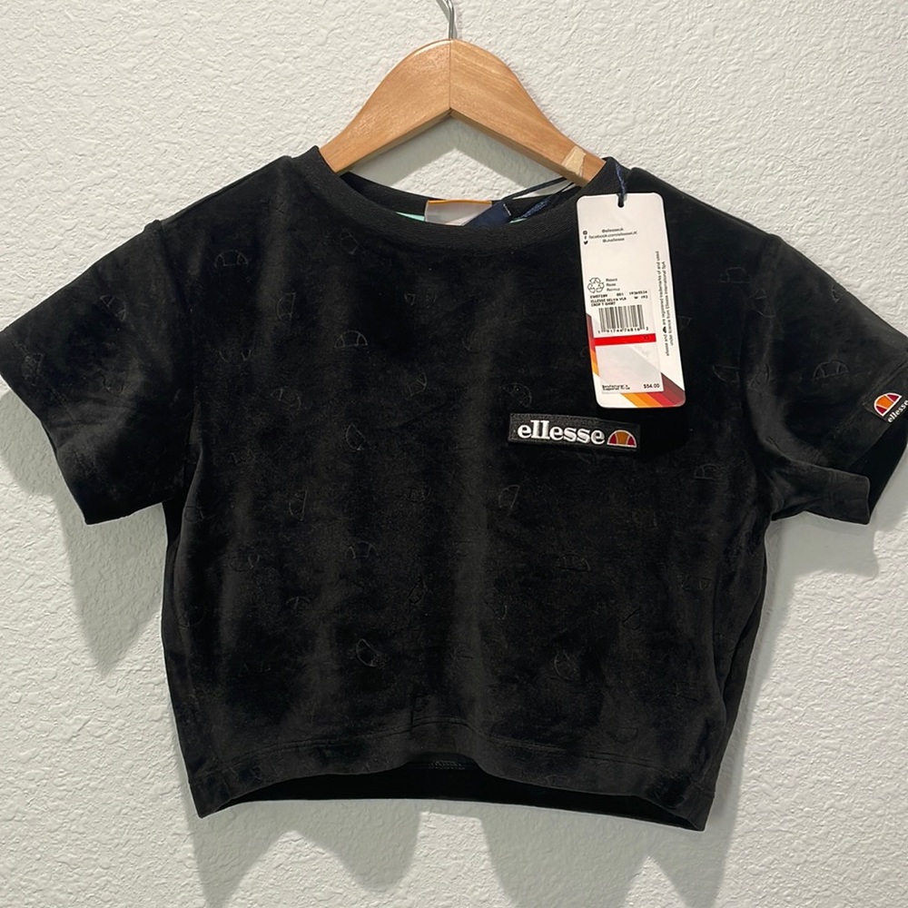 Black velvet crop top